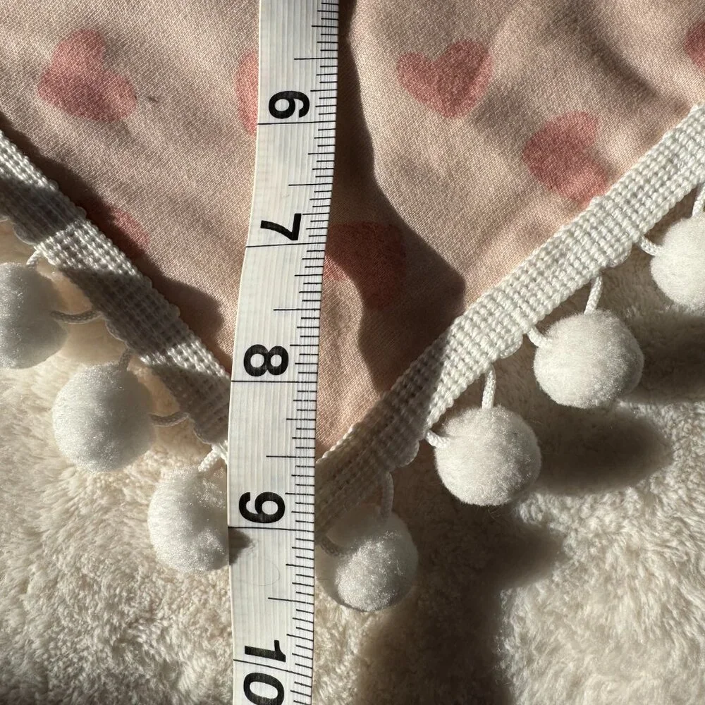 NWT Loic by Design Heart Pattern Dog Bandana with Poms Valentine's Day, Pink, M